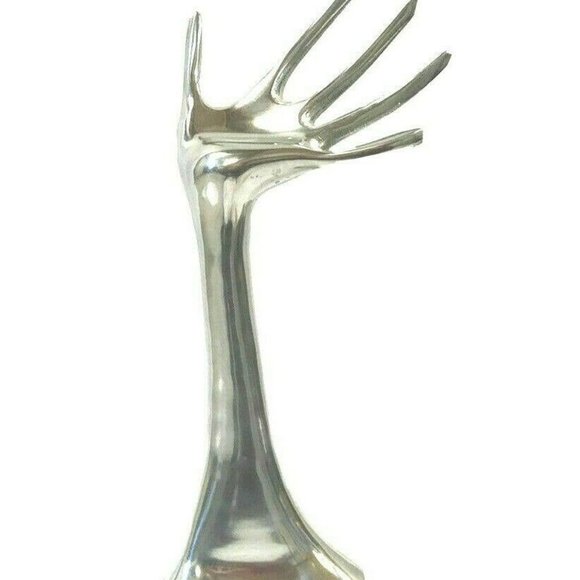 Accessories - Vtg. Chrome Metal Hand Jewelry Ring Display 15"